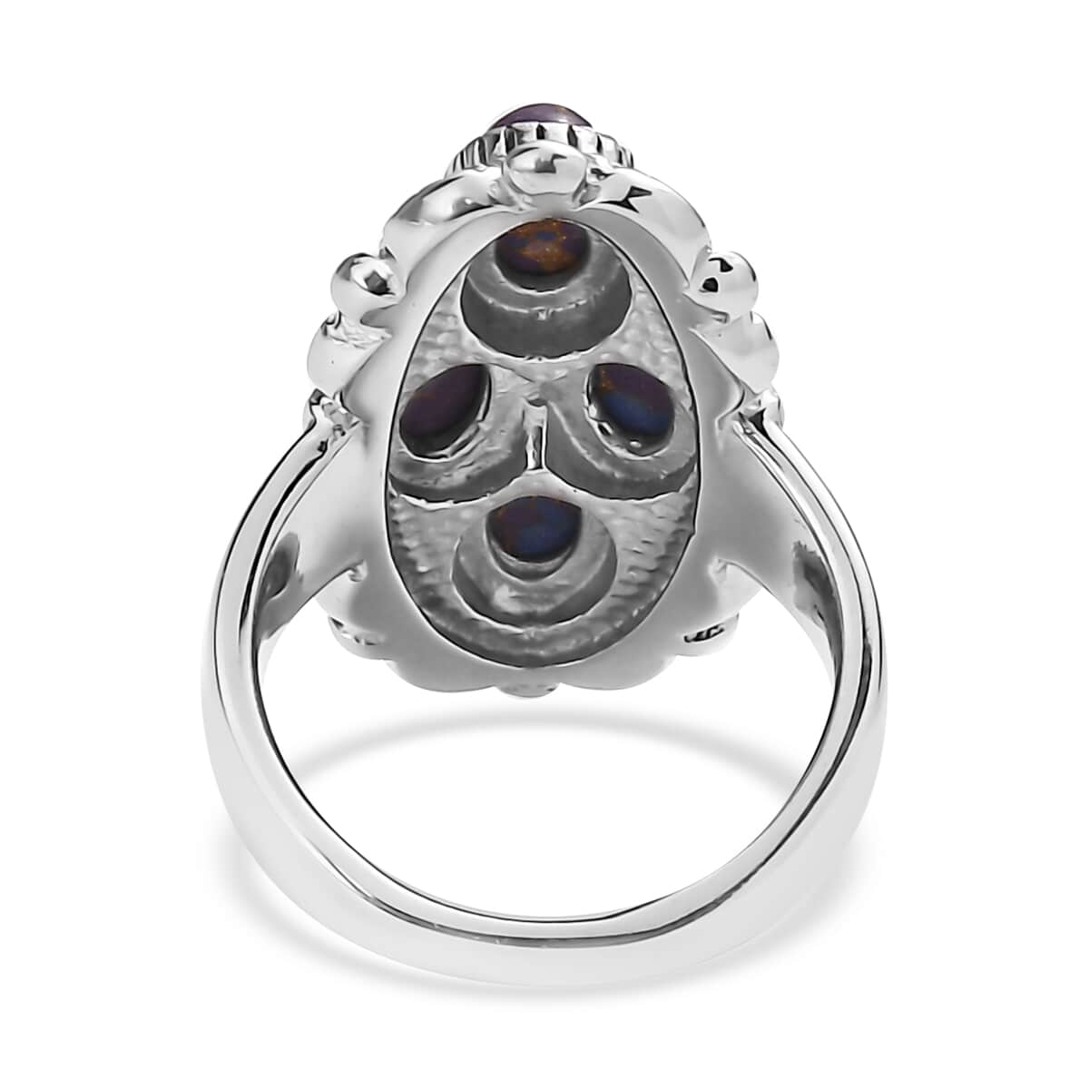 Mojave Purple Turquoise 3.25 ctw Ring in Stainless Steel (Size 7.0) image number 4