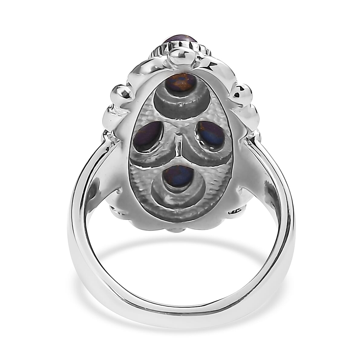 Mojave Purple Turquoise 3.25 ctw Ring in Stainless Steel (Size 9.0) image number 4