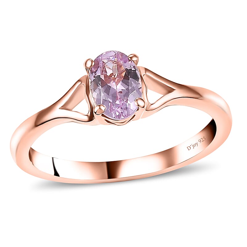 Martha Rocha Kunzite 0.75 ctw Heart Shank Ring in 18K Vermeil Rose Gold Over Sterling Silver (Size 10.0)