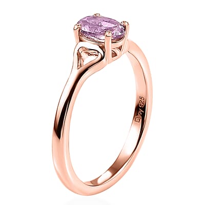 Martha Rocha Kunzite 0.75 ctw Heart Shank Ring in 18K Vermeil Rose Gold Over Sterling Silver (Size 10.0)