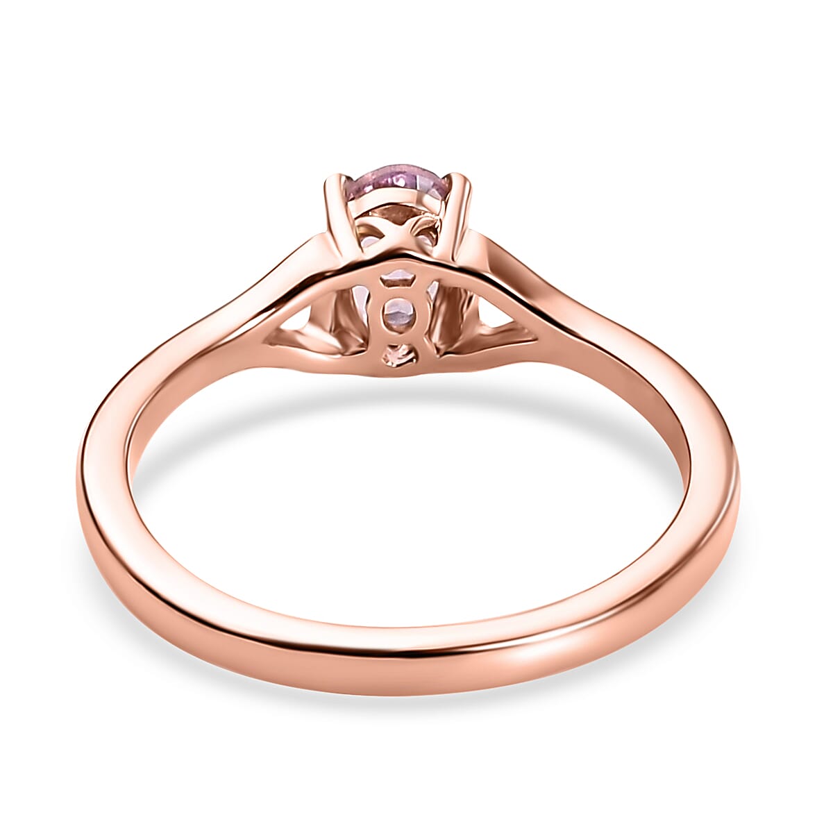 Martha Rocha Kunzite 0.75 ctw Heart Shank Ring in 18K Vermeil Rose Gold Over Sterling Silver (Size 10.0)