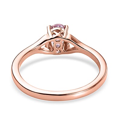 Martha Rocha Kunzite 0.75 ctw Heart Shank Ring in 18K Vermeil Rose Gold Over Sterling Silver (Size 10.0)