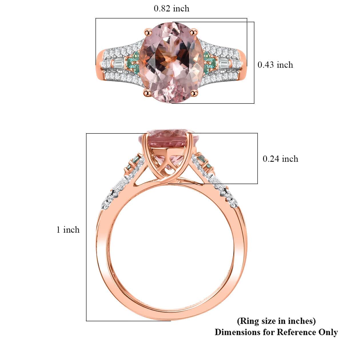 Certified & Appraised Iliana AAAA Pink Morganite, Paraiba Tourmaline and G-H SI Diamond 2.90 ctw Ring in 18K Rose Gold (Size 6.0) image number 5