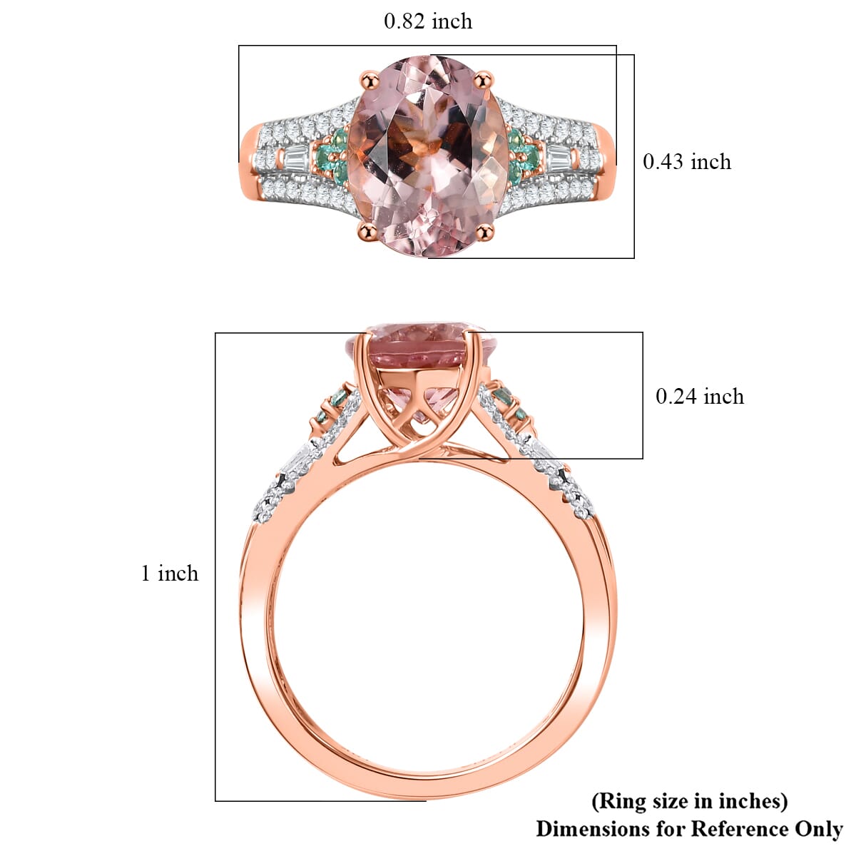 Certified & Appraised Iliana AAA Pink Morganite, Paraiba Tourmaline and G-H SI Diamond 2.90 ctw Ring in 18K Rose Gold (Size 7.0) image number 5