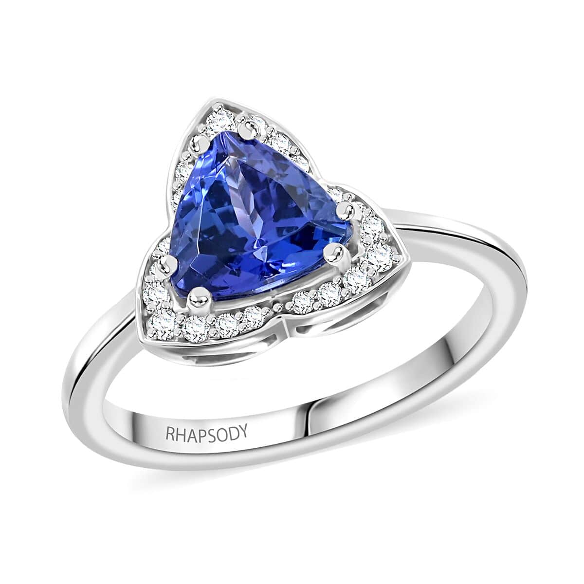 Certified & Appraised Rhapsody AAAA Tanzanite and E-F VS Diamond 1.50 ctw Ring in 950 Platinum (Size 10.0) 5.85 Grams image number 0