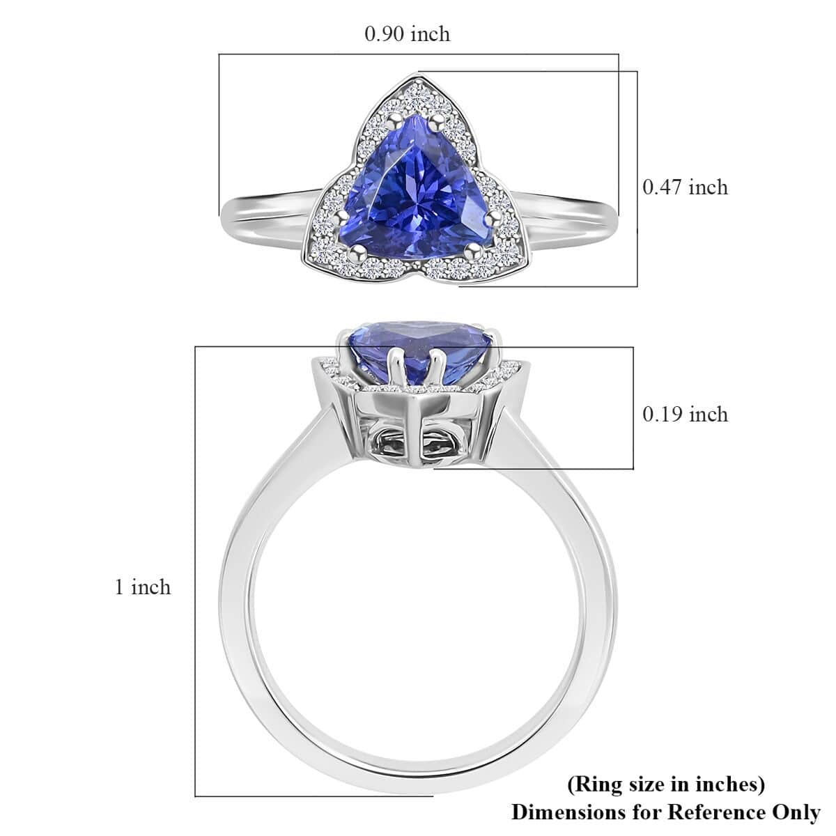 Certified & Appraised Rhapsody AAAA Tanzanite and E-F VS Diamond 1.50 ctw Ring in 950 Platinum (Size 10.0) 5.85 Grams image number 5