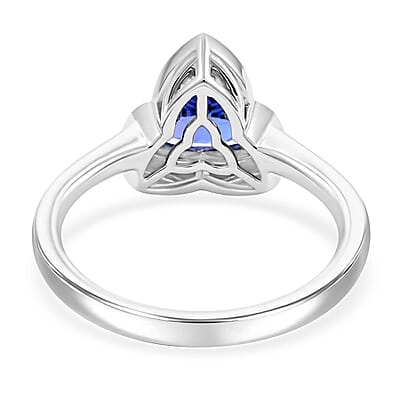 Certified & Appraised Rhapsody AAAA Tanzanite and E-F VS Diamond 1.50 ctw Ring in 950 Platinum (Size 6.0) 5.85 Grams