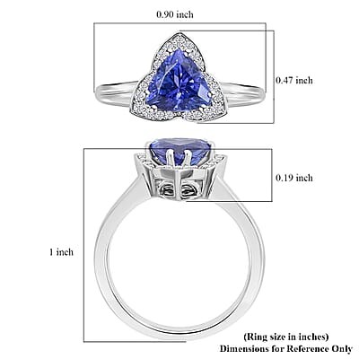 Certified & Appraised Rhapsody AAAA Tanzanite and E-F VS Diamond 1.50 ctw Ring in 950 Platinum (Size 6.0) 5.85 Grams