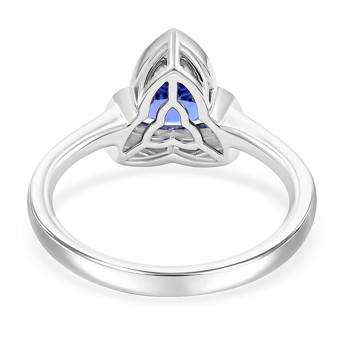 Certified & Appraised Rhapsody AAAA Tanzanite and E-F VS Diamond 1.50 ctw Ring in 950 Platinum (Size 7.5) 5.85 Grams image number 4
