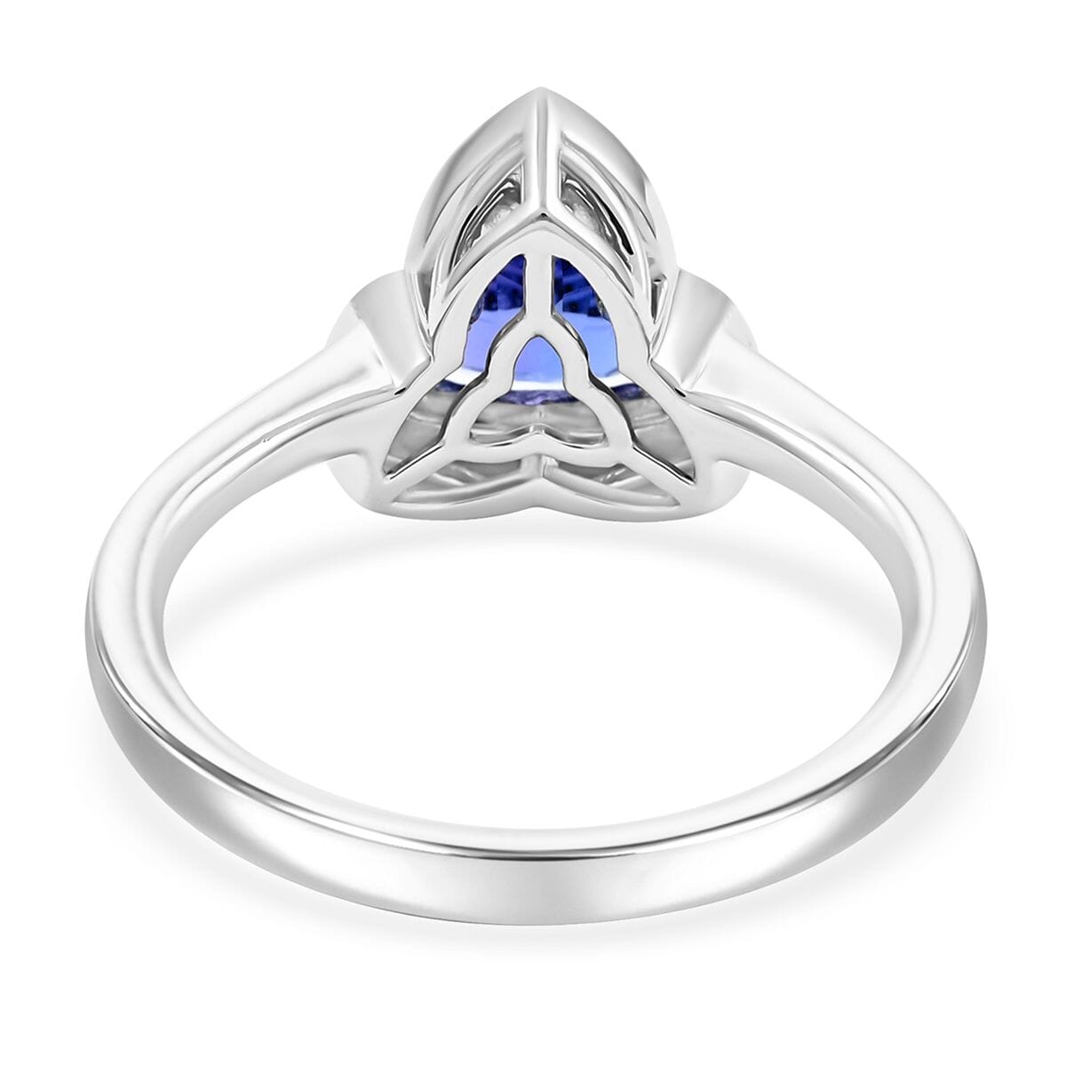 Certified & Appraised Rhapsody AAAA Tanzanite and E-F VS Diamond 1.50 ctw Ring in 950 Platinum (Size 8.0) 5.85 Grams image number 4
