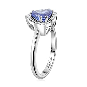 Certified & Appraised Rhapsody AAAA Tanzanite and E-F VS Diamond 1.50 ctw Ring in 950 Platinum (Size 9.5) 5.85 Grams