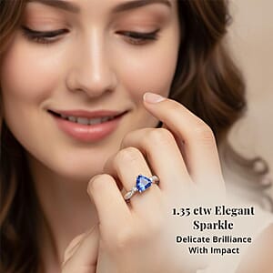 Certified & Appraised Rhapsody AAAA Tanzanite and E-F VS Diamond 1.35 ctw Ring in 950 Platinum (Size 10.0) 5 Grams