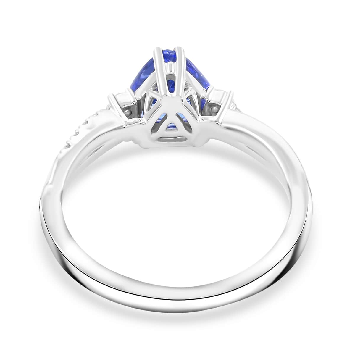 Certified & Appraised Rhapsody AAAA Tanzanite and E-F VS Diamond 1.35 ctw Ring in 950 Platinum 5 Grams image number 4