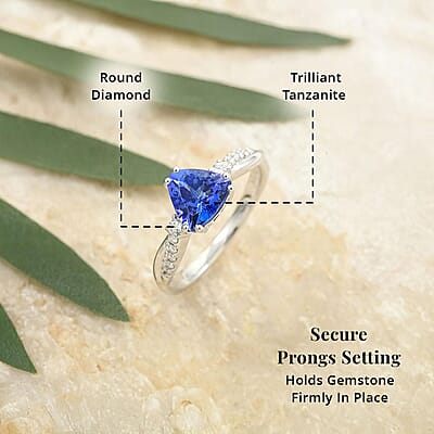 Certified & Appraised Rhapsody AAAA Tanzanite and E-F VS Diamond 1.35 ctw Ring in 950 Platinum (Size 10.0) 5 Grams