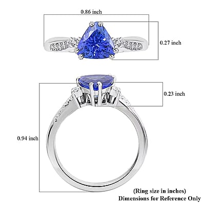 Certified & Appraised Rhapsody AAAA Tanzanite and E-F VS Diamond 1.35 ctw Ring in 950 Platinum (Size 10.0) 5 Grams