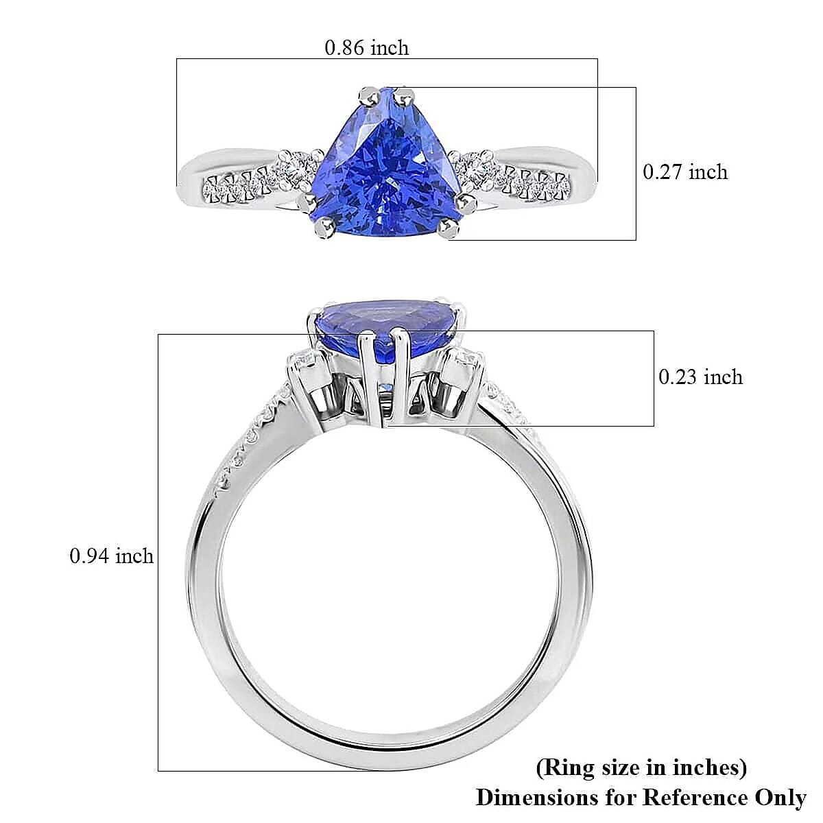 Certified & Appraised Rhapsody AAAA Tanzanite and E-F VS Diamond 1.35 ctw Ring in 950 Platinum (Size 8.5) 5 Grams image number 6