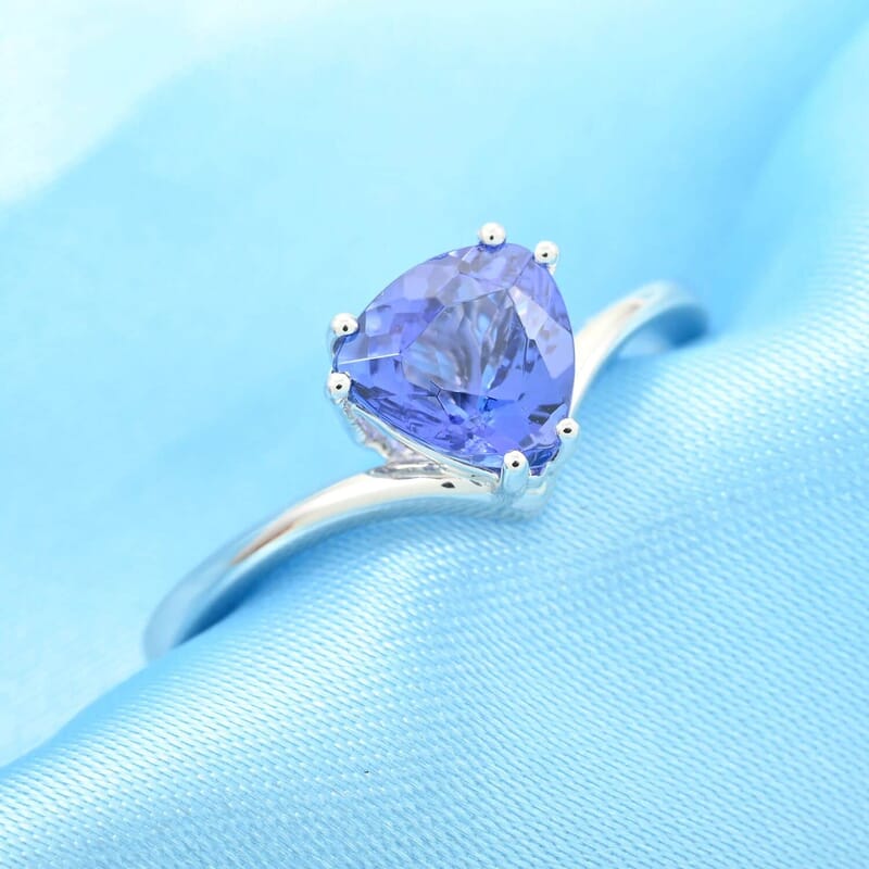 Certified & Appraised Rhapsody AAAA Tanzanite 1.25 ctw Solitaire Ring in 950 Platinum (Size 10.0) 5.15 Grams