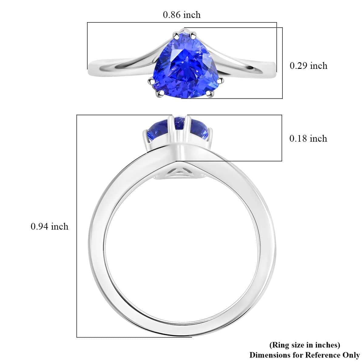 Certified & Appraised Rhapsody AAAA Tanzanite 1.25 ctw Solitaire Ring in 950 Platinum (Size 10.0) 5.15 Grams image number 5