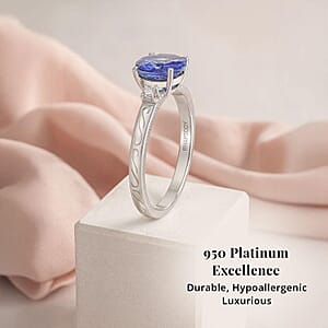 Certified & Appraised Rhapsody AAAA Tanzanite and E-F VS Diamond 2.50 ctw Ring in 950 Platinum (Size 10.0) 7.30 Grams