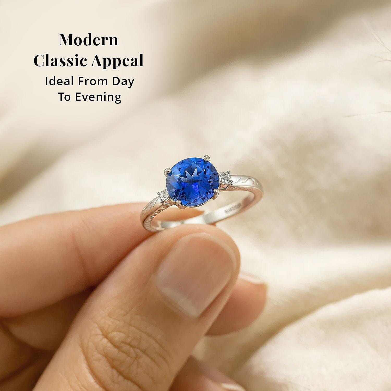 Certified & Appraised Rhapsody AAAA Tanzanite and E-F VS Diamond 2.50 ctw Ring in 950 Platinum (Size 10.0) 7.30 Grams