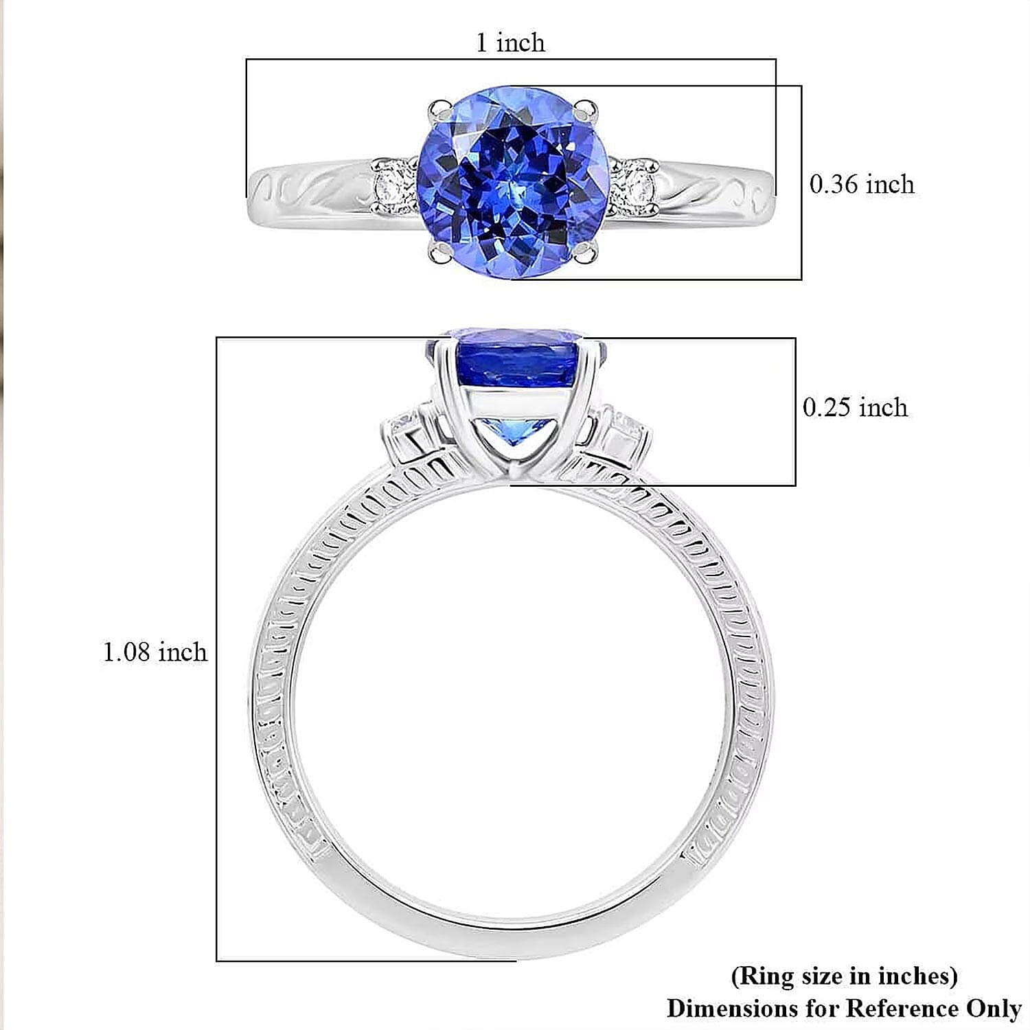 Certified & Appraised Rhapsody AAAA Tanzanite and E-F VS Diamond 2.50 ctw Ring in 950 Platinum (Size 10.0) 7.30 Grams