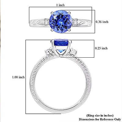 Certified & Appraised Rhapsody AAAA Tanzanite and E-F VS Diamond 2.50 ctw Ring in 950 Platinum (Size 10.0) 7.30 Grams