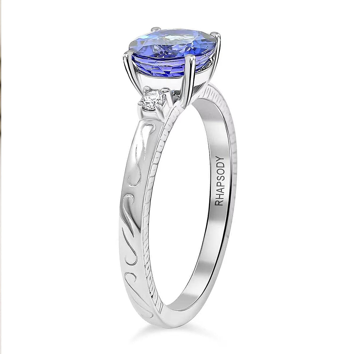 Certified & Appraised Rhapsody AAAA Tanzanite and E-F VS Diamond 2.50 ctw Ring in 950 Platinum (Size 10.0) 7.30 Grams