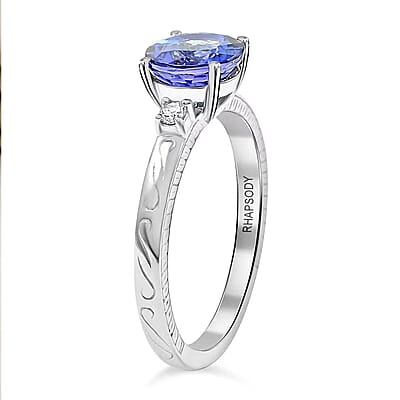 Certified & Appraised Rhapsody AAAA Tanzanite and E-F VS Diamond 2.50 ctw Ring in 950 Platinum (Size 10.0) 7.30 Grams