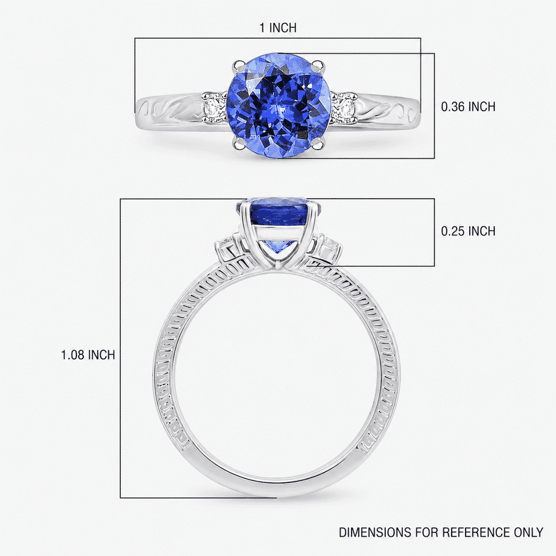 Certified & Appraised Rhapsody AAAA Tanzanite and E-F VS Diamond 2.50 ctw Ring in 950 Platinum (Size 10.0) 7.30 Grams
