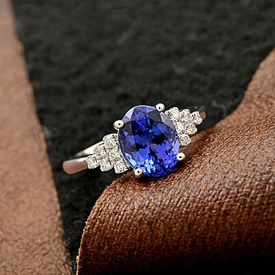 Certified & Appraised Rhapsody AAAA Tanzanite and E-F VS Diamond 2.50 ctw Ring in 950 Platinum (Size 10.0) 5.75 Grams