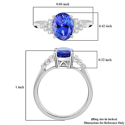 Certified & Appraised Rhapsody AAAA Tanzanite and E-F VS Diamond 2.50 ctw Ring in 950 Platinum (Size 10.0) 5.75 Grams