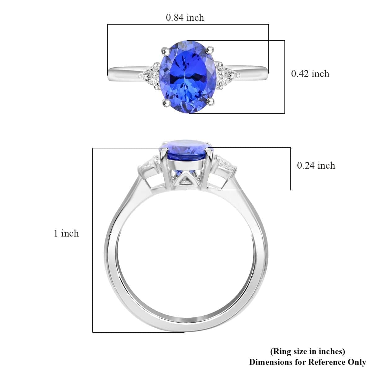 Certified & Appraised Rhapsody AAAA Tanzanite and E-F VS Diamond 2.75 ctw Ring in 950 Platinum (Size 10.0) 5.20 Grams image number 5