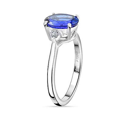 Certified & Appraised Rhapsody AAAA Tanzanite and E-F VS Diamond 2.75 ctw Ring in 950 Platinum (Size 6.0) 5.20 Grams