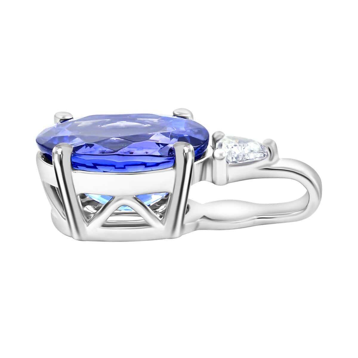 Certified & Appraised Rhapsody AAAA Tanzanite and E-F VS Diamond 2.65 ctw Pendant in 950 Platinum image number 3