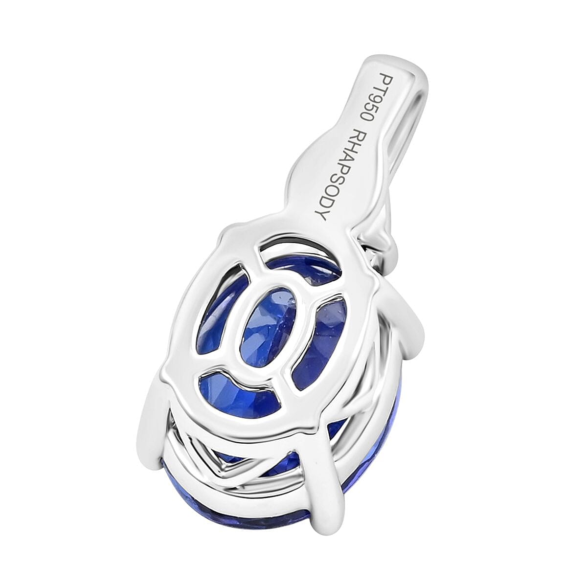 Certified & Appraised Rhapsody AAAA Tanzanite and E-F VS Diamond 2.65 ctw Pendant in 950 Platinum