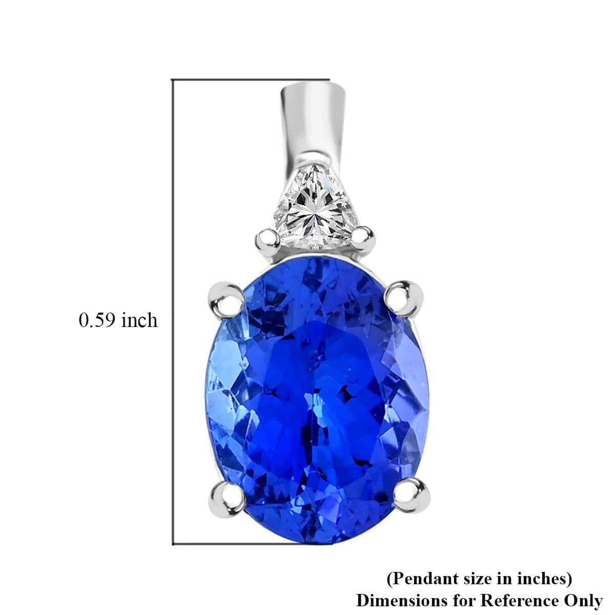 Certified & Appraised Rhapsody AAAA Tanzanite and E-F VS Diamond 2.65 ctw Pendant in 950 Platinum image number 5