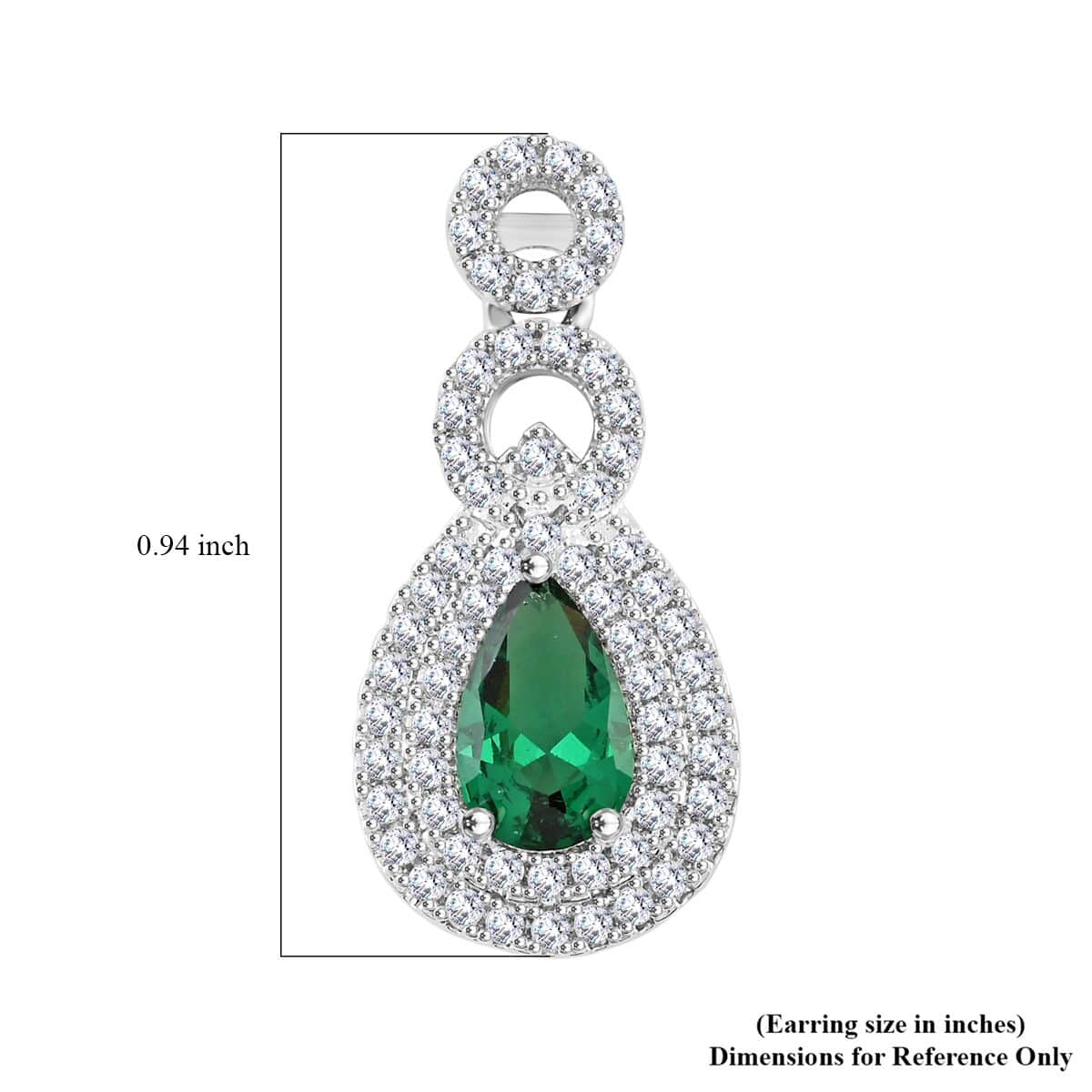 Lab Created Green Quartz and Simulated Diamond 2.75 ctw Drop Earrings in Silvertone image number 4