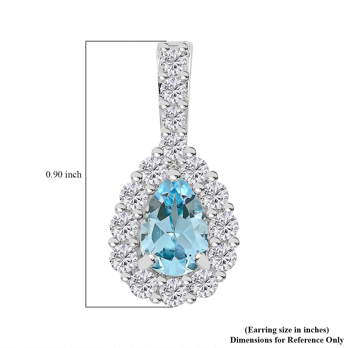 Blue Topaz and Simulated Diamond 5.80 ctw Earrings in Silvertone