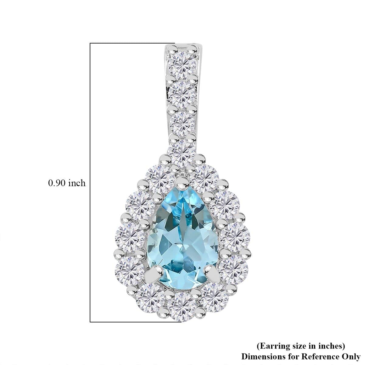 Blue Topaz and Simulated Diamond 5.80 ctw Earrings in Silvertone image number 4