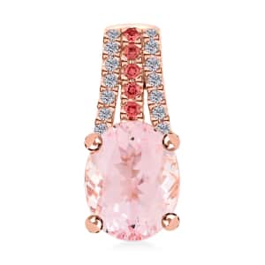 Certified & Appraised Luxoro AAA Pink Morganite, Padparadscha Sapphire and G-H I2 Diamond Pendant in 10K Rose Gold 2.75 ctw