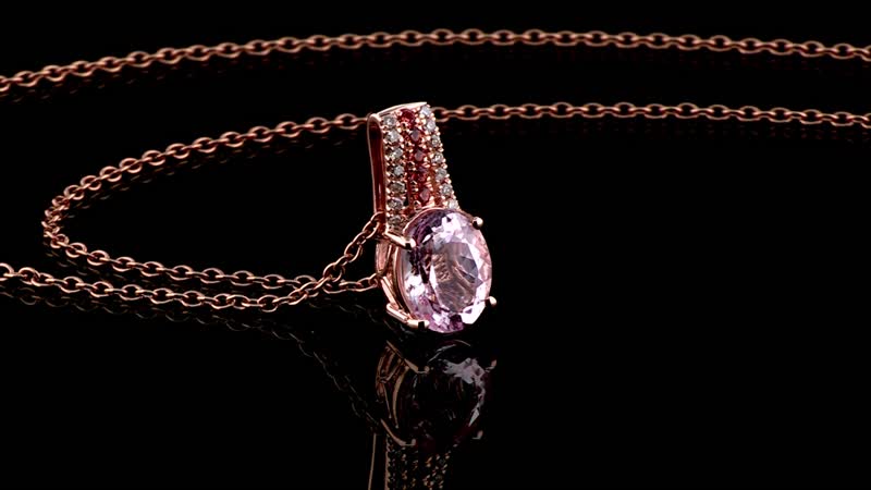 Certified & Appraised Luxoro AAA Pink Morganite, Padparadscha Sapphire and G-H I2 Diamond Pendant without Chain in 10K Rose Gold 2.75 ctw