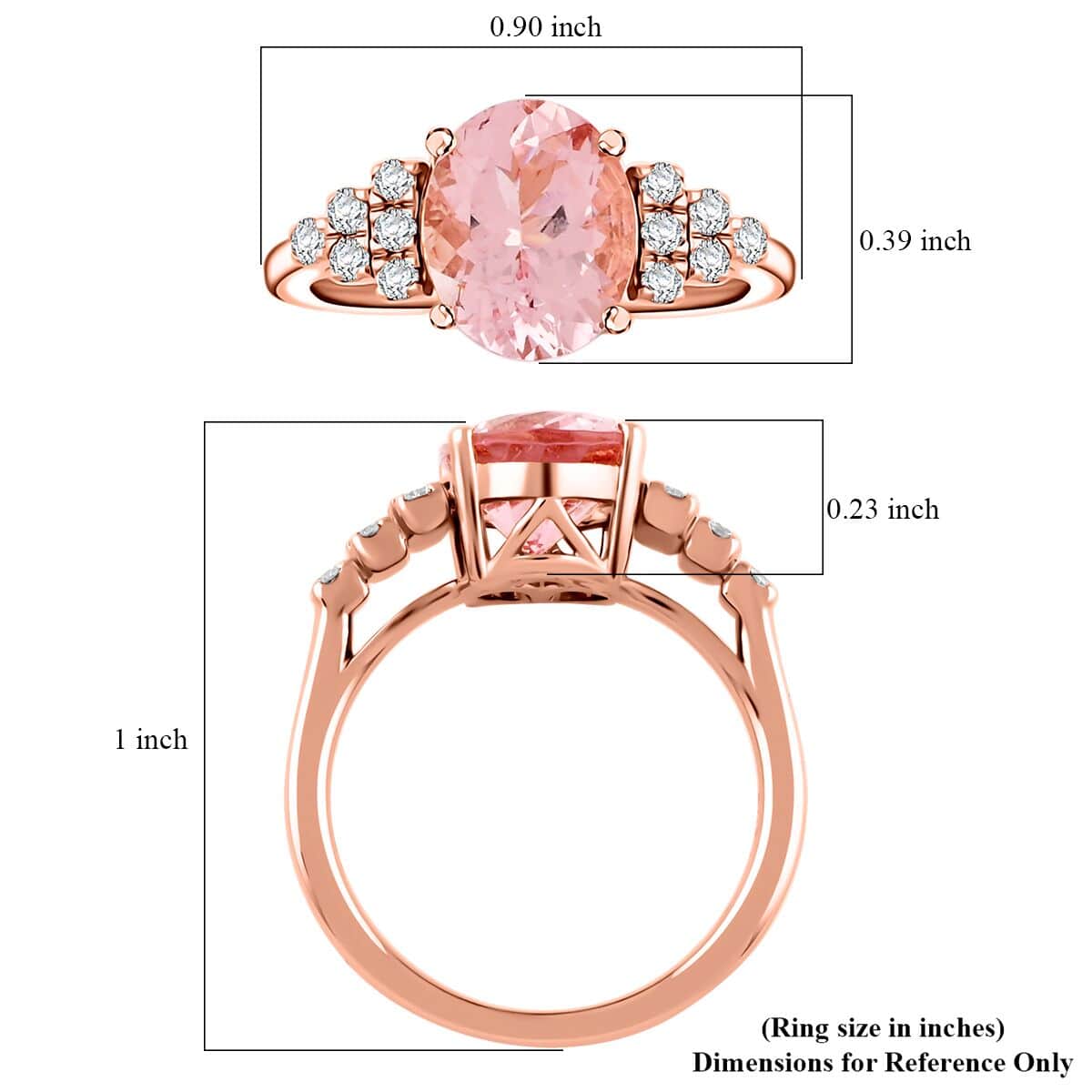 Certified & Appraised Luxoro AAA Pink Morganite and G-H I2 Diamond Ring in 10K Rose Gold (Size 10.0) 3.00 ctw image number 5