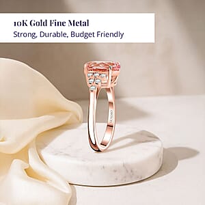 Certified & Appraised Luxoro AAA Pink Morganite and G-H I2 Diamond Ring in 10K Rose Gold (Size 7.0) 3.00 ctw