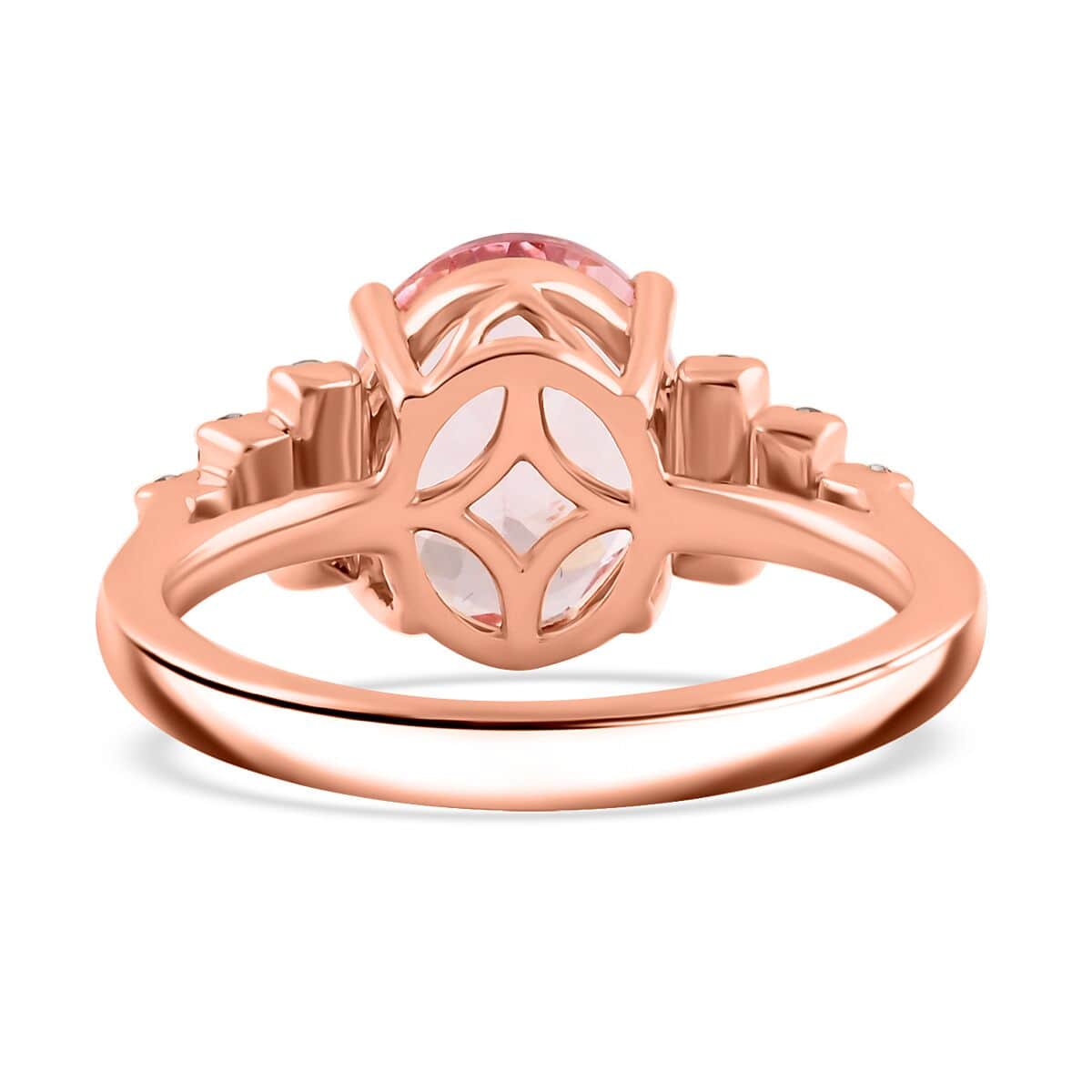 Certified & Appraised Luxoro AAA Pink Morganite and G-H I2 Diamond Ring in 10K Rose Gold (Size 7.0) 3.00 ctw image number 4