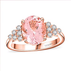 Certified & Appraised Luxoro AAA Pink Morganite and G-H I2 Diamond Ring in 10K Rose Gold (Size 8.0) 3.00 ctw