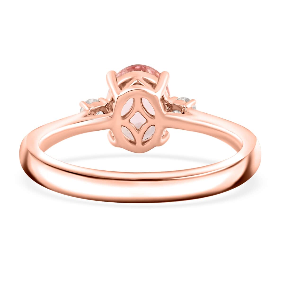 Certified & Appraised Luxoro AAA Pink Morganite and G-H I2 Diamond Ring in 10K Rose Gold (Size 10.0) 1.35 ctw image number 4