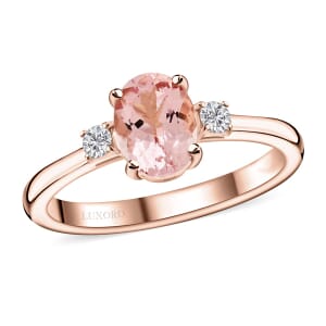 Certified & Appraised Luxoro AAA Pink Morganite and G-H I2 Diamond Ring in 10K Rose Gold (Size 6.0) 1.35 ctw