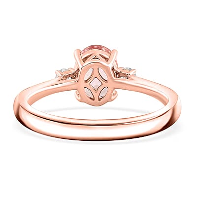 Certified & Appraised Luxoro AAA Pink Morganite and G-H I2 Diamond Ring in 10K Rose Gold (Size 6.0) 1.35 ctw