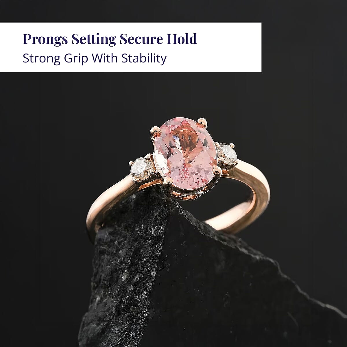 Certified & Appraised Luxoro AAA Pink Morganite and G-H I2 Diamond Ring in 10K Rose Gold (Size 9.0) 1.35 ctw image number 3