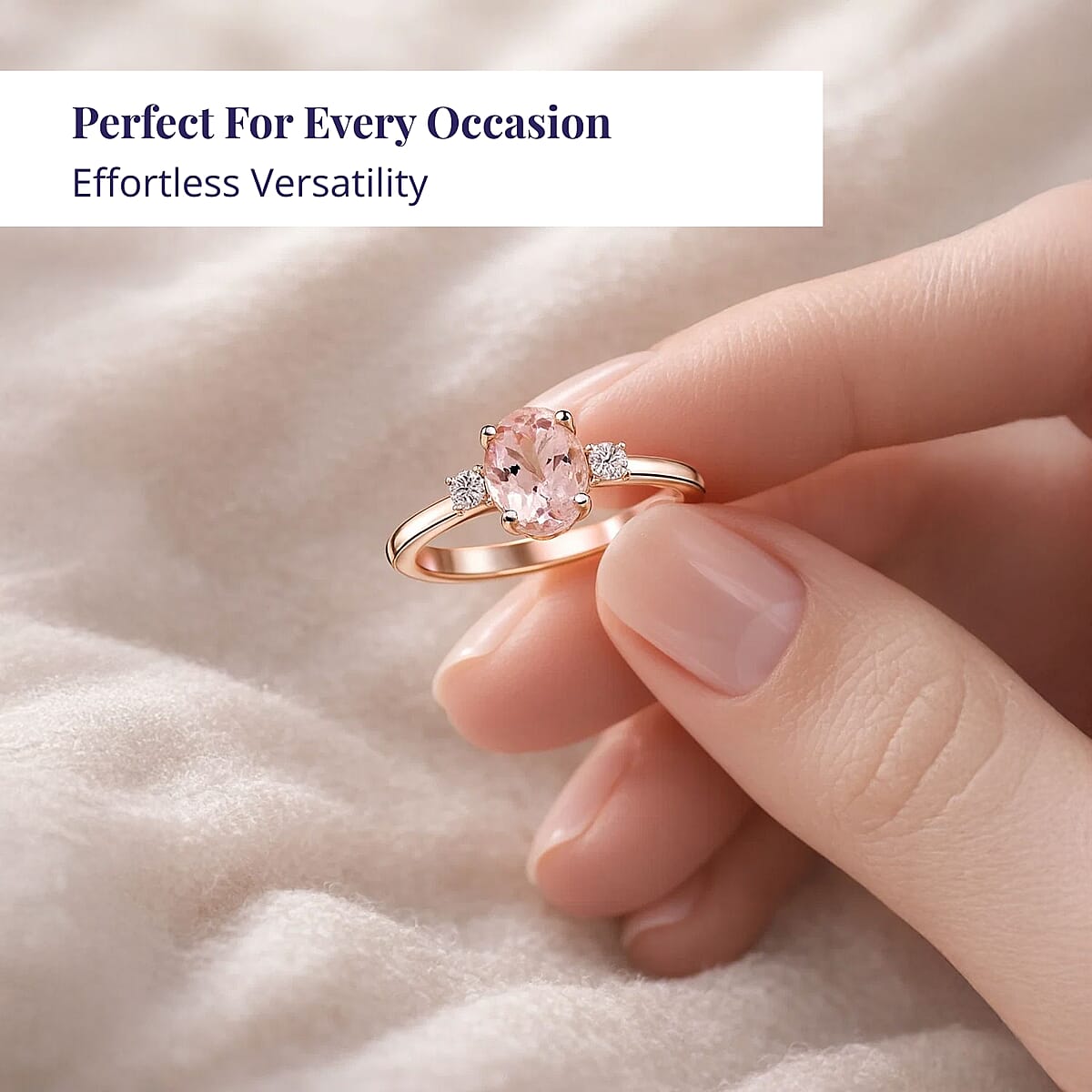 Certified & Appraised Luxoro AAA Pink Morganite and G-H I2 Diamond Ring in 10K Rose Gold (Size 9.0) 1.35 ctw image number 4